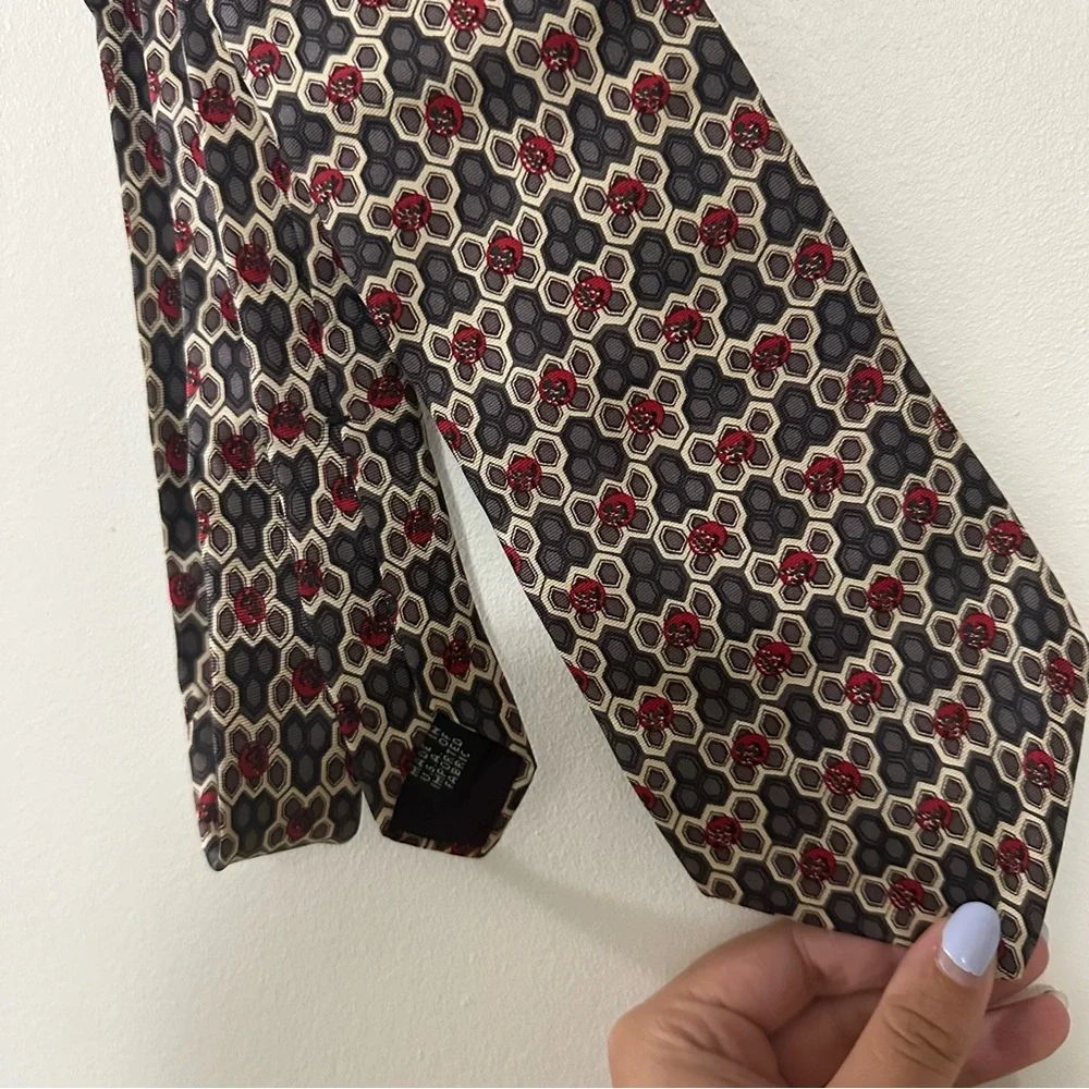 Christian Dior Monsieur Men’s Honeycomb Pattern Silk Tie Made‎ In USA